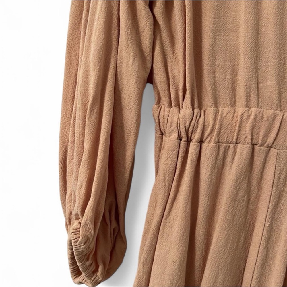 Vici Beige Tan Linen Drawstring Shirt Dress XS - Picture 7 of 12